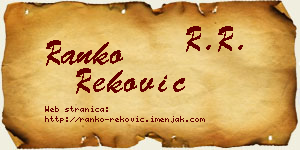 Ranko Reković vizit kartica